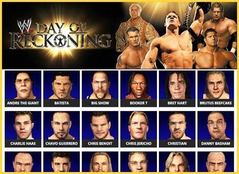 WWE Day Of Reckoning Roster | Pro Wrestling Rosters