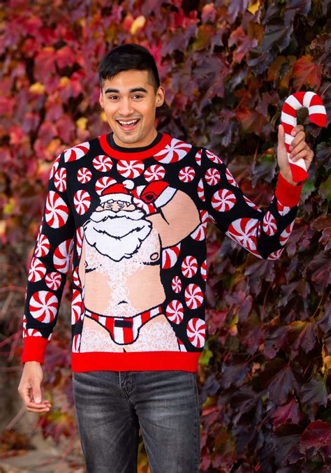 Ugly Christmas Sweater Santa Candy Cane