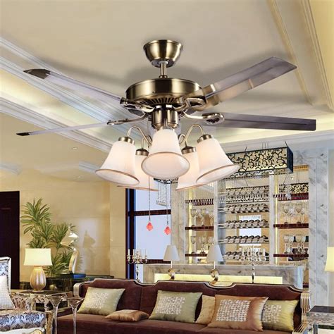 Modern Ceiling Fan Light For Living Room Restaurant Bedroom Lights ceiling fan crystal ceiling ...