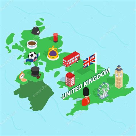 United Kingdom map, isometric 3d style — Stock Vector © ylivdesign ...