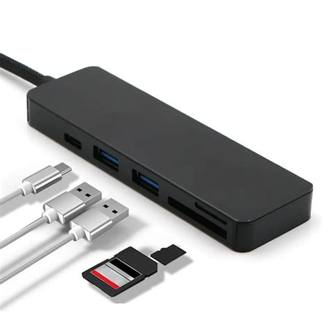 Thunderbolt 2 Hub 5 In 1 Type C Converter Adapter OTG USB 3.0 Hub SD/TF Multi Card Reader Combo ...