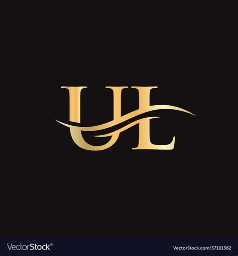 Ul logo monogram letter logo design letter Vector Image