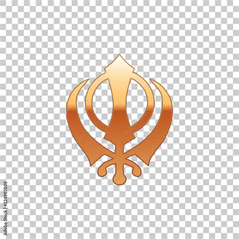 Vecteur Stock Golden Sikhism religion Khanda symbol isolated object on transparent background ...