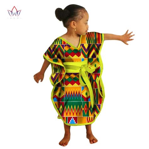 2017 African Kids Dresses African Dashiki Print Cotton Wax Matching Dresses Africa Children ...