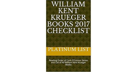 William Kent Krueger Books 2017 Checklist: Reading Order of Cork O ...