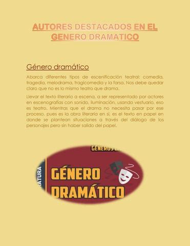 Autores destacados en el genero dramatico by Alejandra Turcios Santos - Issuu