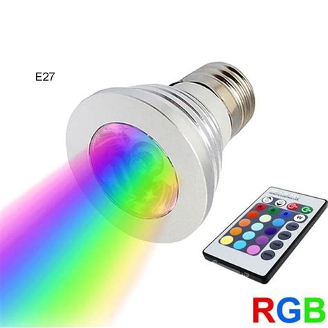 RGB 3 5W lamp LED Bulb with controller E27 base dimmable spot bulb bombillas lamparas ampolletas ...