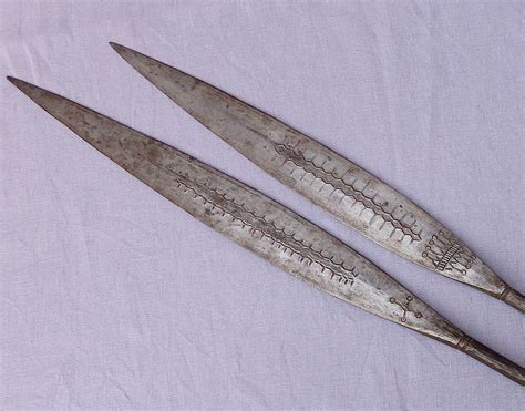 Two 19th century Zulu Assegai spear heads in General