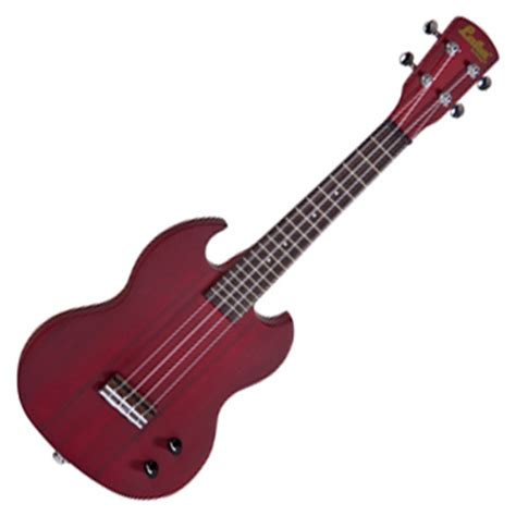 DISC Vintage Laka VUVS6 Electric Ukulele, Transparent Red at Gear4music