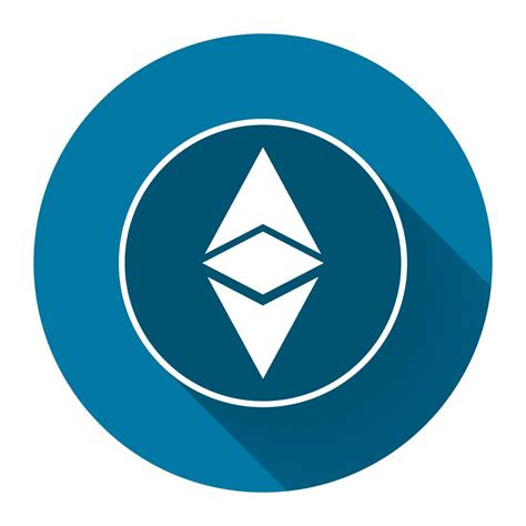 Ethereum icon simbol,coin logo of digital with long shadow black,Simple ...