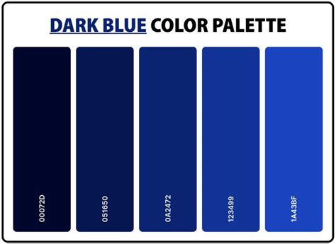 the blue color palette for dark blue is shown in three different colors, and it's