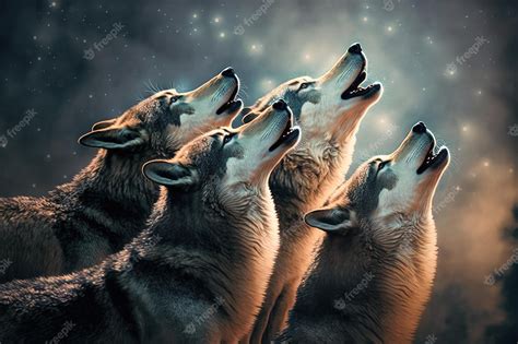 Wolf Pack Howling Wallpaper