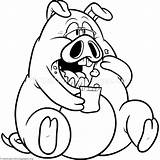 Fat Pig Coloring Page  Free Printable Pages sketch template