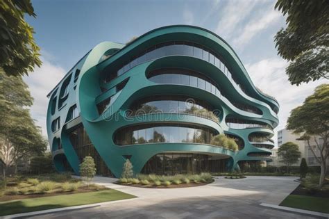 Modern Office Building with Green Facade. Architectural Concept ...