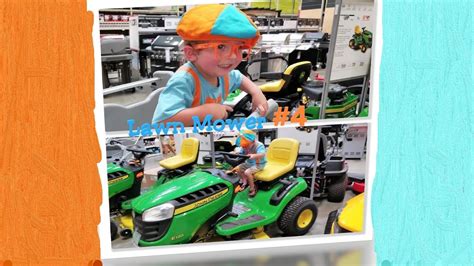 Blippi dressed toddler baby lawn mower 4 Blippi Costume kid Jonathans PLayhouse - YouTube