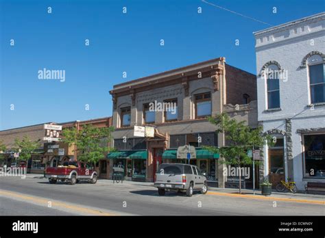 Hamilton Montana downtown shops on Main Street Western USA village Stock Photo - Alamy