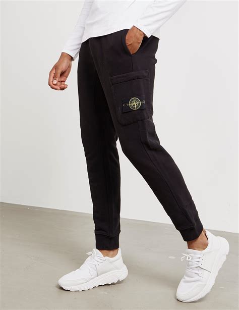 Stone Island Cotton Cargo Track Pants Black for Men - Lyst