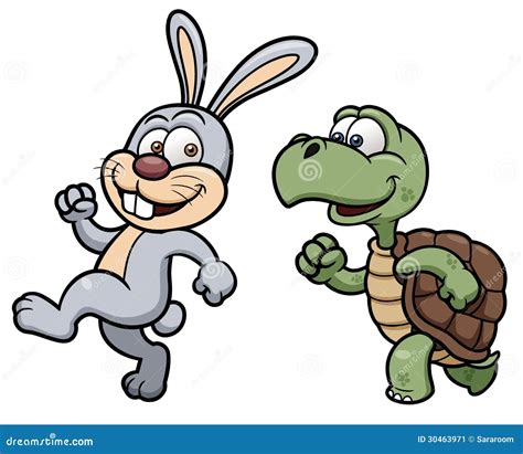 Cartoon Rabbit and turtle stock vector. Illustration of forest - 30463971