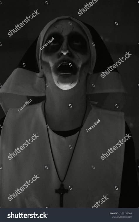 Terrifying Face Nun On Halloween Night Stock Photo 1269139708 ...