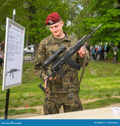 Polish Soldier during Demonstration of the Military and Rescue Equipment Editorial Photo - Image ...