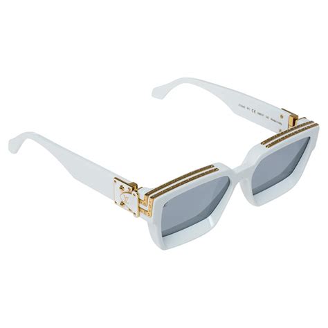 Louis Vuitton White Aviator Sunglasses | semashow.com