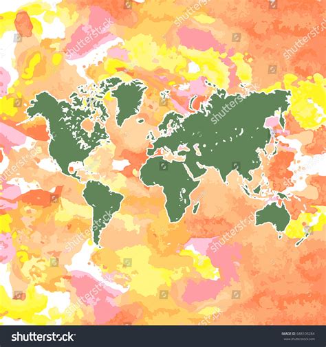 Hand Drawn Watercolor World Map Isolated Stock Vector (Royalty Free) 688103284 | Shutterstock