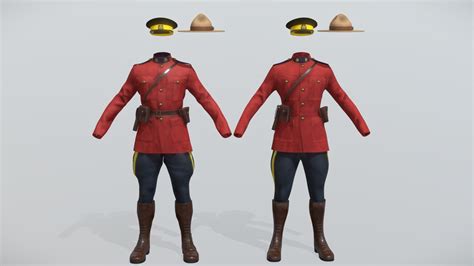 Canadian Mountie Uniform - Buy Royalty Free 3D model by Moony_State [17bc2a2] - Sketchfab Store