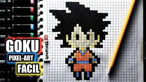 cómo dibujar A GOKu ( pixelart ) Paso a Paso FÁCIL | how to draw goku ...