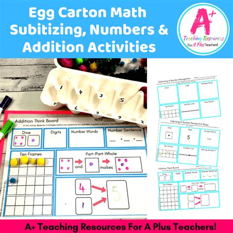 Egg Carton Math Activities {Subitizing, Numbers & Addition}