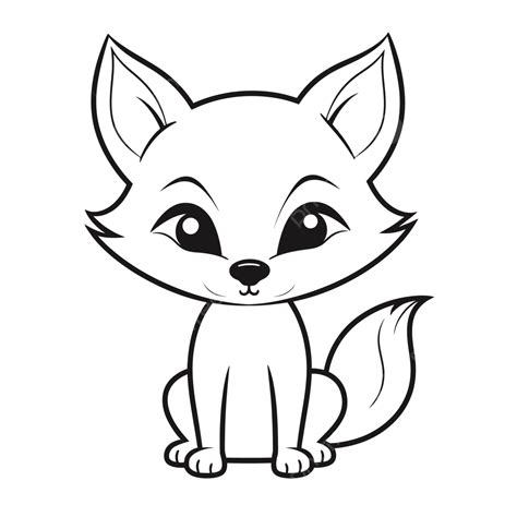 Cute Fox Coloring Pages Cartoon Coloring Outline Sketch Drawing Vector ...