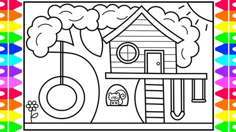 Tree House Coloring Pages For Kids - Coloring Pages for Kids