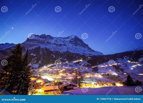 Starry Night in Grindelwald, Switzerland Stock Photo - Image of outdoor, landscape: 170067978