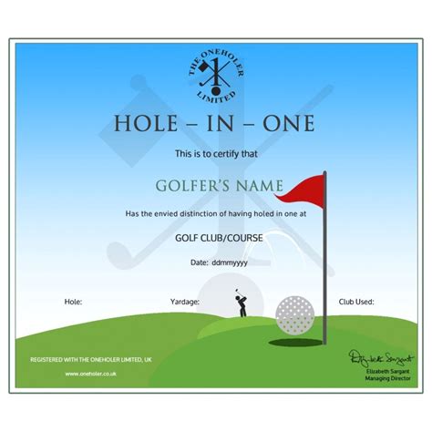 Hole In One Certificate Template | williamson-ga.us