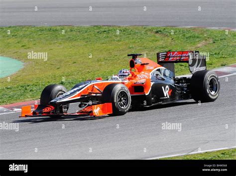 Timo Glock driving for the Virgin Racing team during testing at the ...