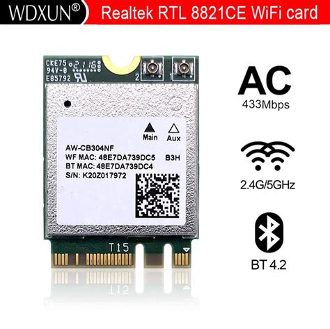 Realtek Rtl8821ce Aw-cb304nf 802.11ac 1x1 Ngff M.2 Dual Band 2.4g 5g ...