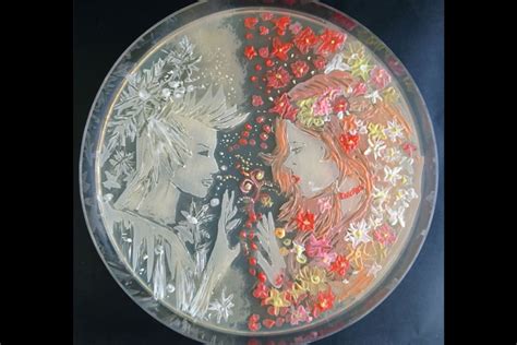 This is Agar Art - "Paintings" made by growing colonies of different ...