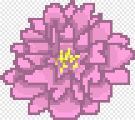 Chrysanthemum - Pixel Art Lilac Flower, Png Download | Pixel art pattern, Flower drawing, Pixel art