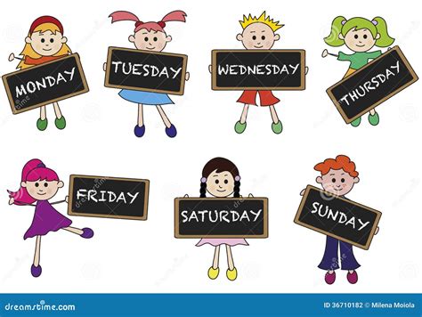 Days Of The Week Silhouettes Royalty-Free Illustration | CartoonDealer ...