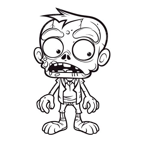 Cartoon Clip Art Zombie Coloring Page Outline Sketch Drawing Vector ...