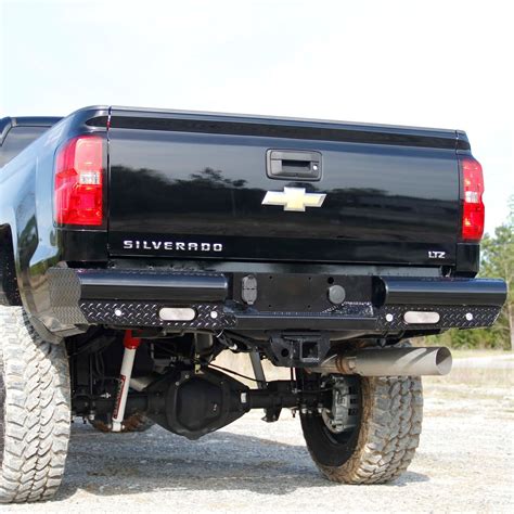 Fab Fours® - Chevy Silverado 2015 Black Steel Full Width Black Rear HD ...