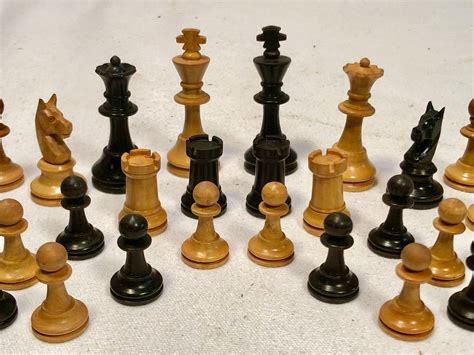 Vintage Wooden 32 Piece Chess Set, Circa 1920's