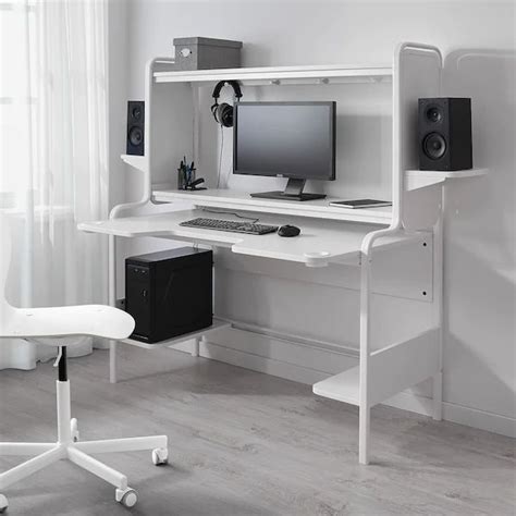 FREDDE white, Desk - IKEA | Gaming desk white, Gaming desk, White desks