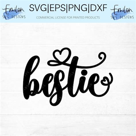 Bestie SVG Cut File for Cricut and Silhouette With Hearts - Etsy