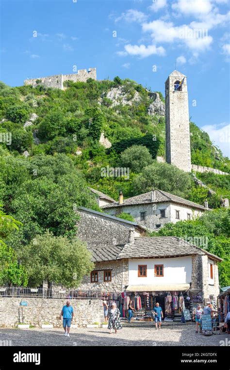 Main Square in historic village of Počitelj, Čapljina, Herzegovina ...