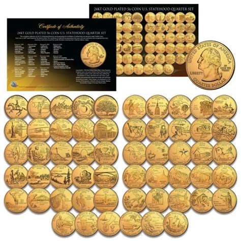 COMPLETE SET of ALL 56 Statehood State U.S. Quarters Coins (1999 to ...