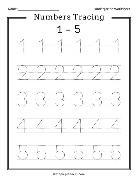 Free Printable Numbers Tracing 1-20 Worksheets for Kids