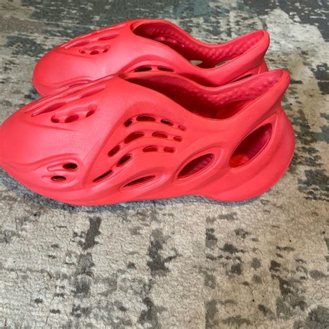 Yeezy foam runner color red size 7-8 If you want... - Depop