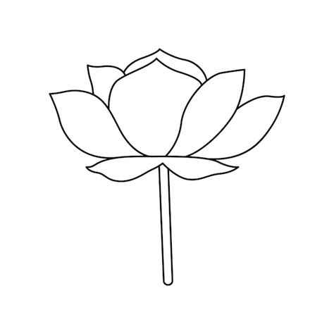 Premium Vector | Lotus flower one line art printable minimalist floral print black amp white ...