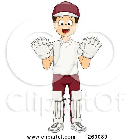 Clipart of a Cricket Wicket Keeper Boy - Royalty Free Vector ...