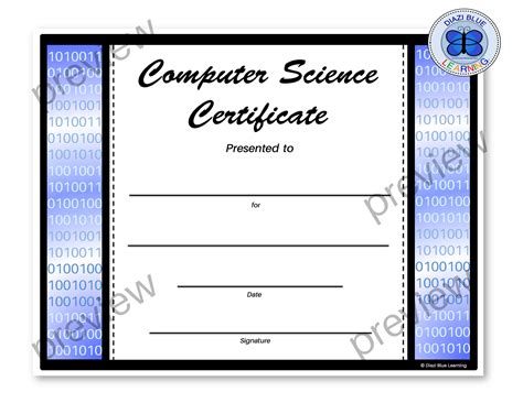 Computer Science Certificate, Coding Award, Coding Certificates, Coding ...